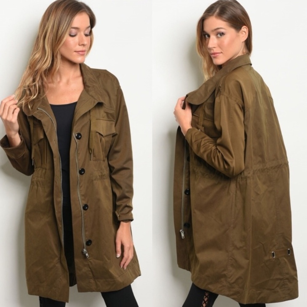 🍁 Olive Cargo Jacket